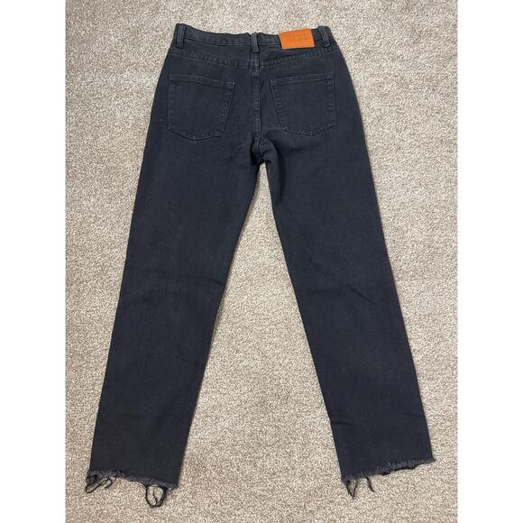 Princess Polly Women's Raw Hem Distress High Waist Punk Western Jeans Black 6 - Picture 7 of 12